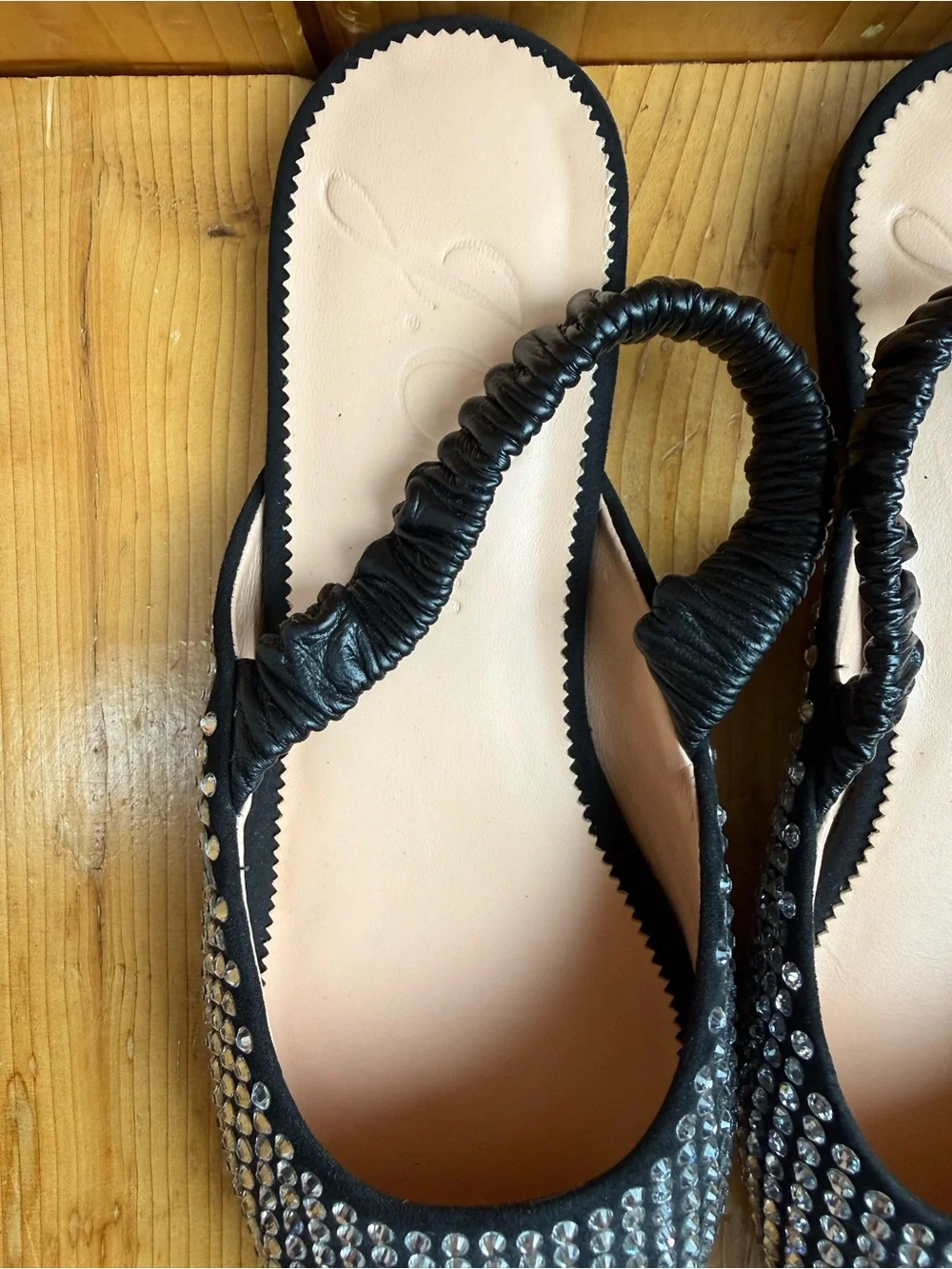 8.5 J Crew Crystal Stretchy Slingback Mules Fancy Flats Party Holiday Rhinestone